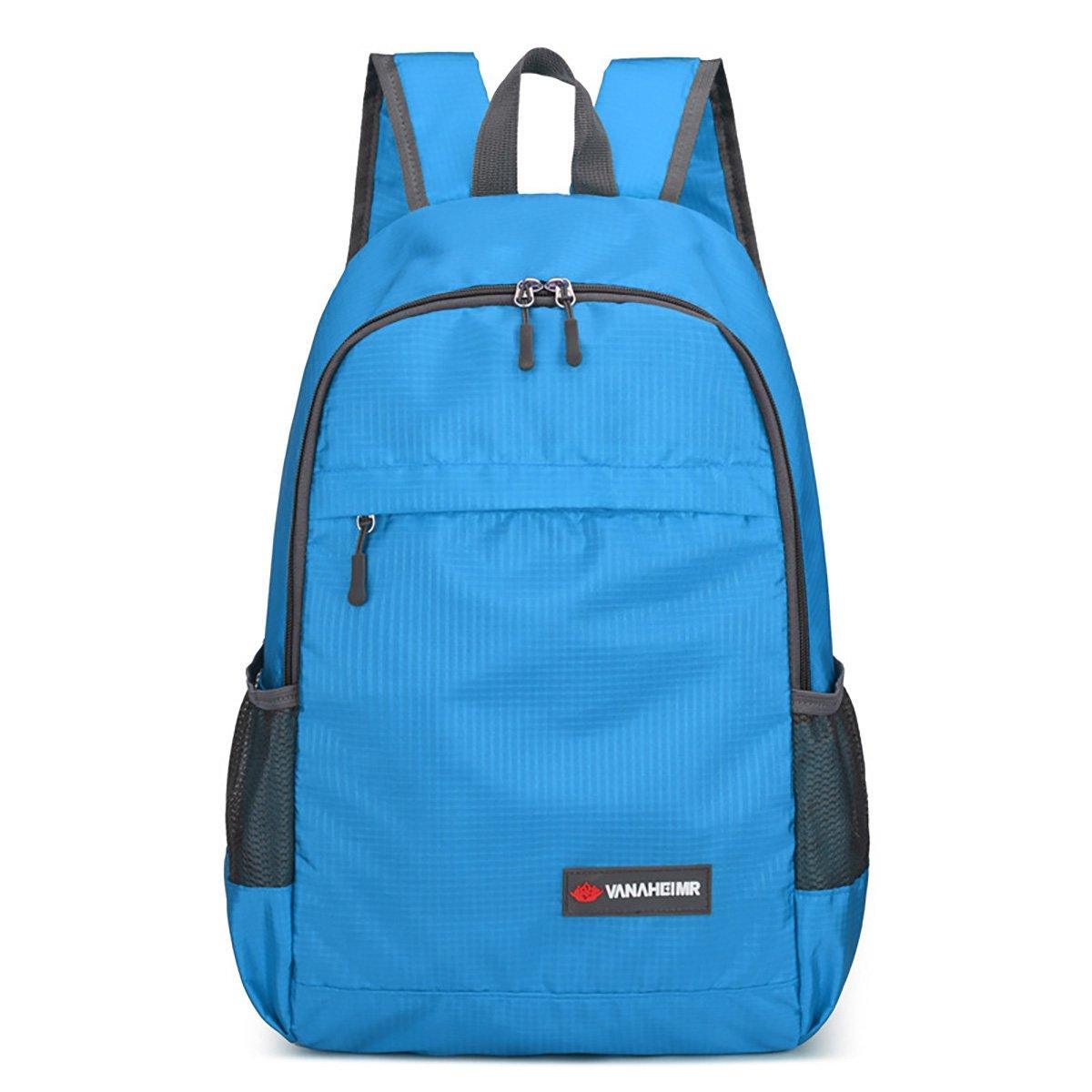 Waterproof Folding Backpack, Lightweight Outdoor Bag - Light Blue