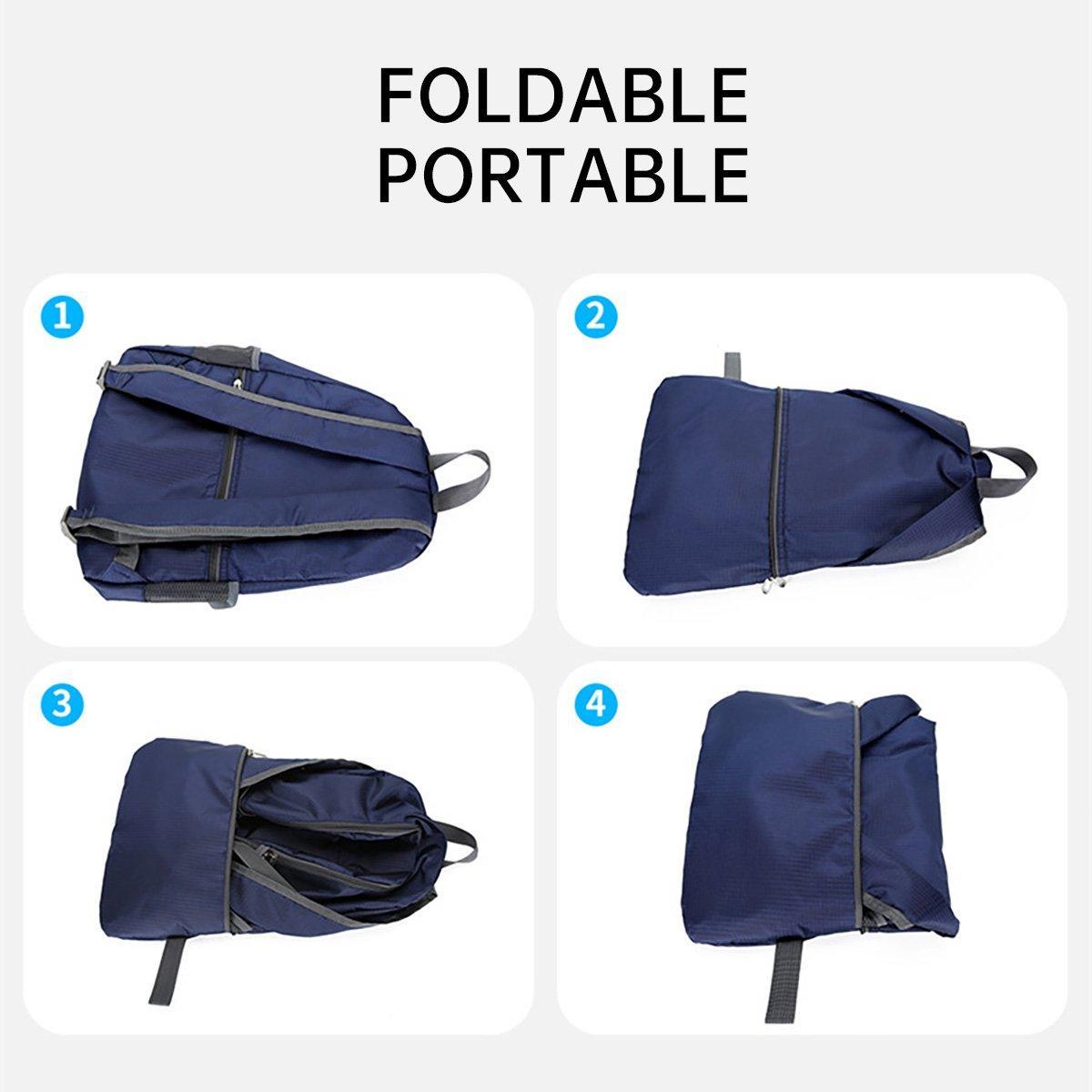 Waterproof Folding Backpack, Lightweight Outdoor Bag - Light Blue - view 5