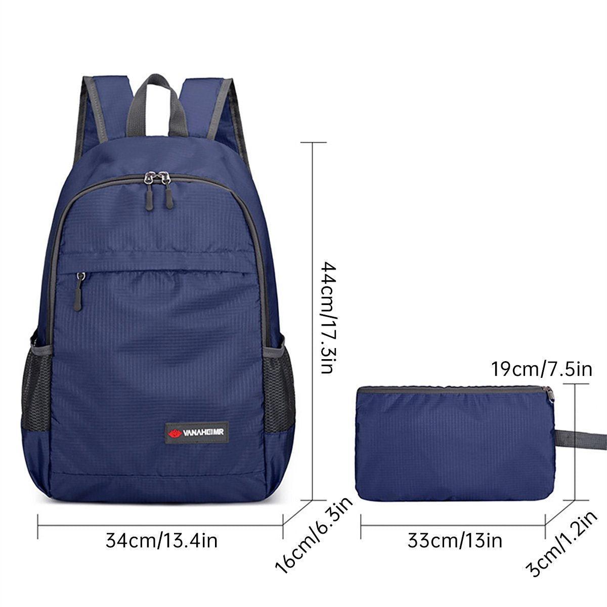Waterproof Folding Backpack, Lightweight Outdoor Bag - Red - view 4