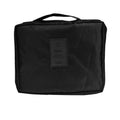 Waterproof Folding Travel Makeup Bag with Hanging Hook - Black