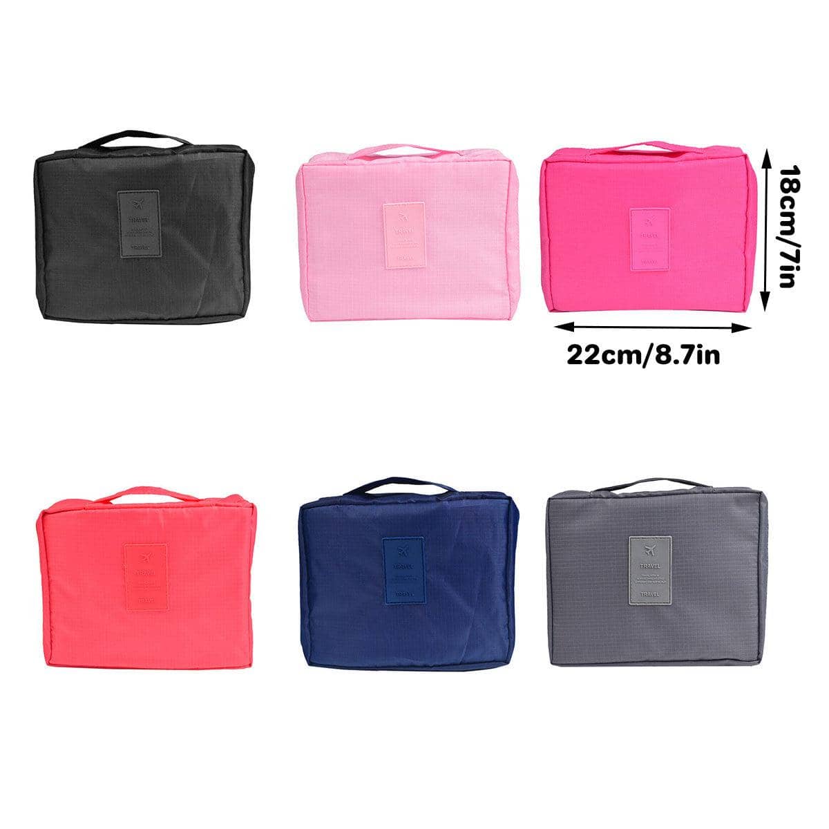 Waterproof Folding Travel Makeup Bag with Hanging Hook - Coral Pink - view 4