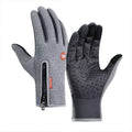 Waterproof Full Finger Cycling Gloves, Size M (Palm Width 9.5 cm, Length 23 cm) - Grey
