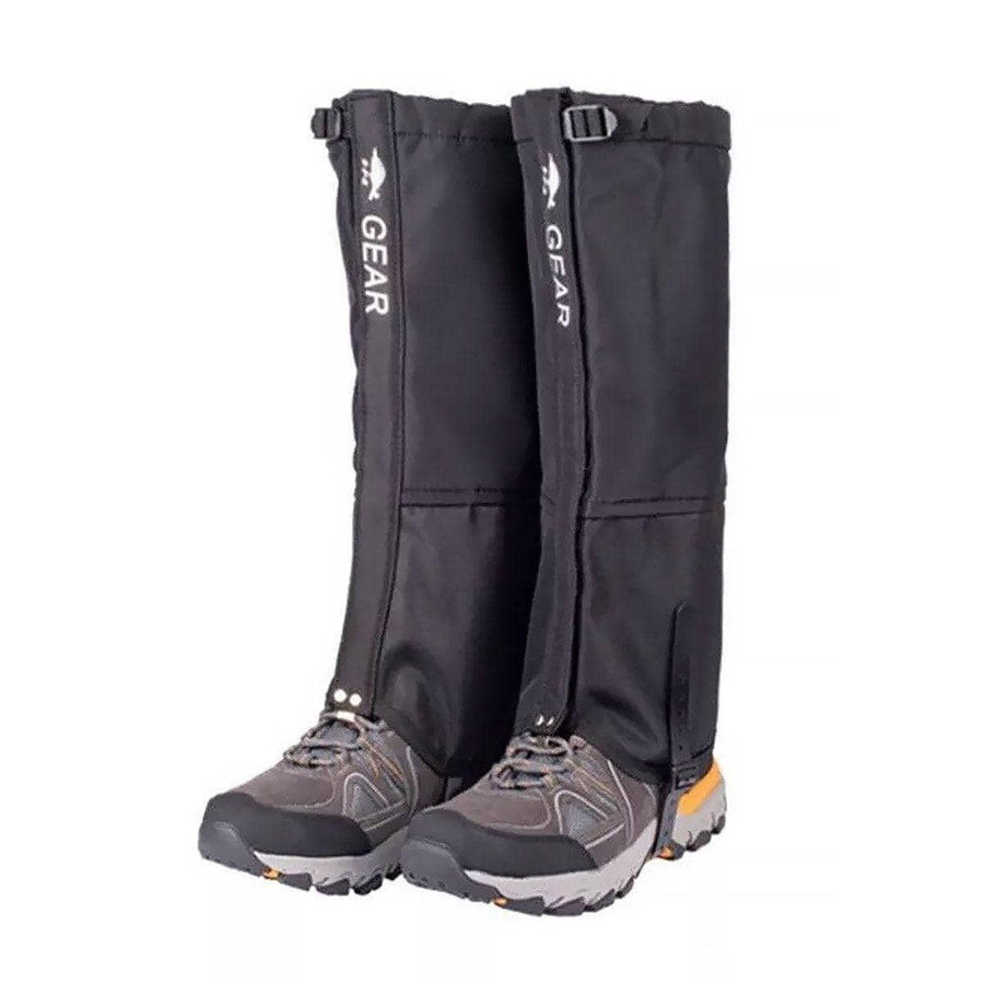 Waterproof Hiking Gaiters, 620D Nylon - Black, Size L (Front Height 35 cm)