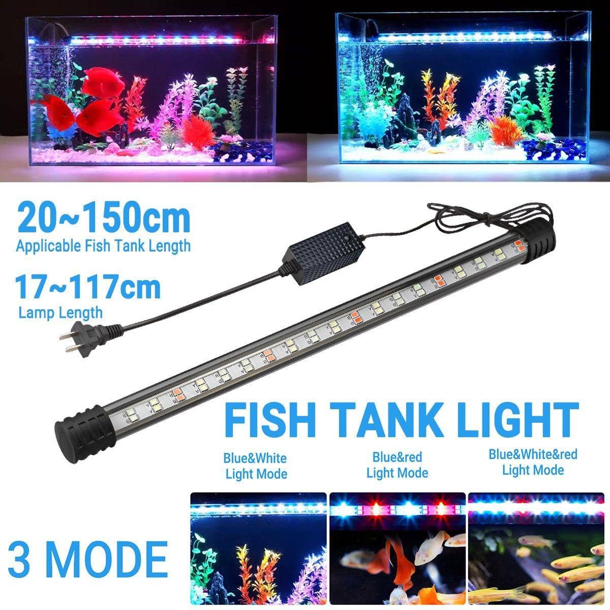 Waterproof LED Aquarium Light, Full Spectrum RGB - 77 cm, 122 LEDs - view 2