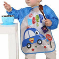 Waterproof Long Sleeve Smock for Toddlers - Yellow with Monkey Print - view 5