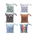 Waterproof Nappy Wet Bags with Double Zipper, Pack of 2 - Blue Heart Print - view 3