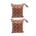 Waterproof Nappy Wet Bags with Double Zipper, Pack of 2 - Brown Arch Print