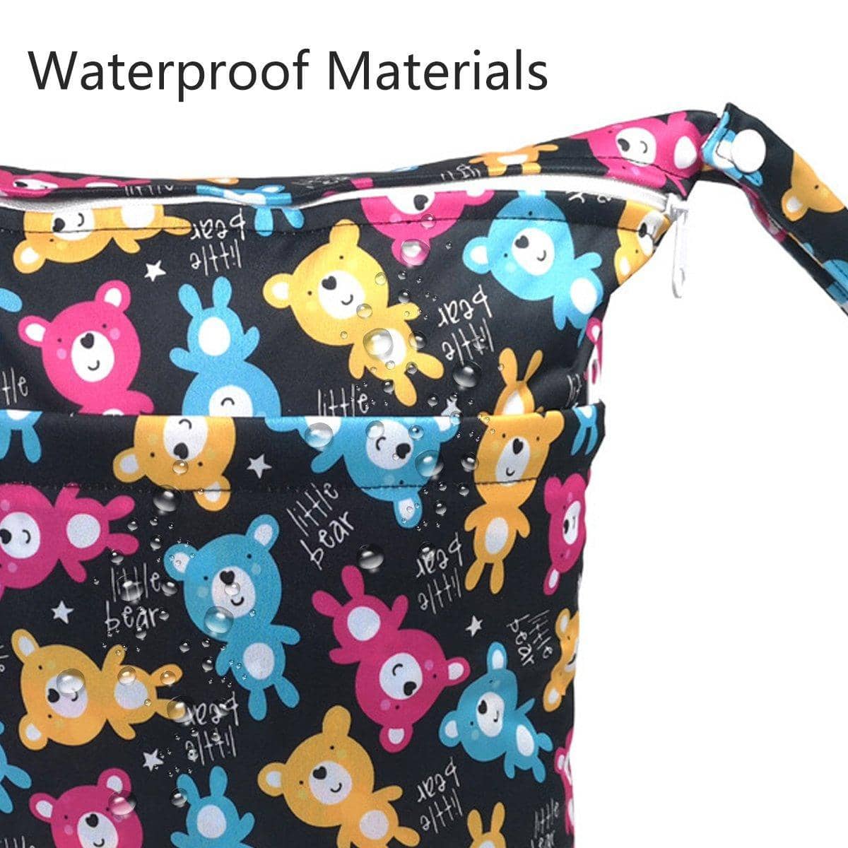 Waterproof Nappy Wet Bags with Double Zipper, Pack of 2 - Brown Arch Print - view 5