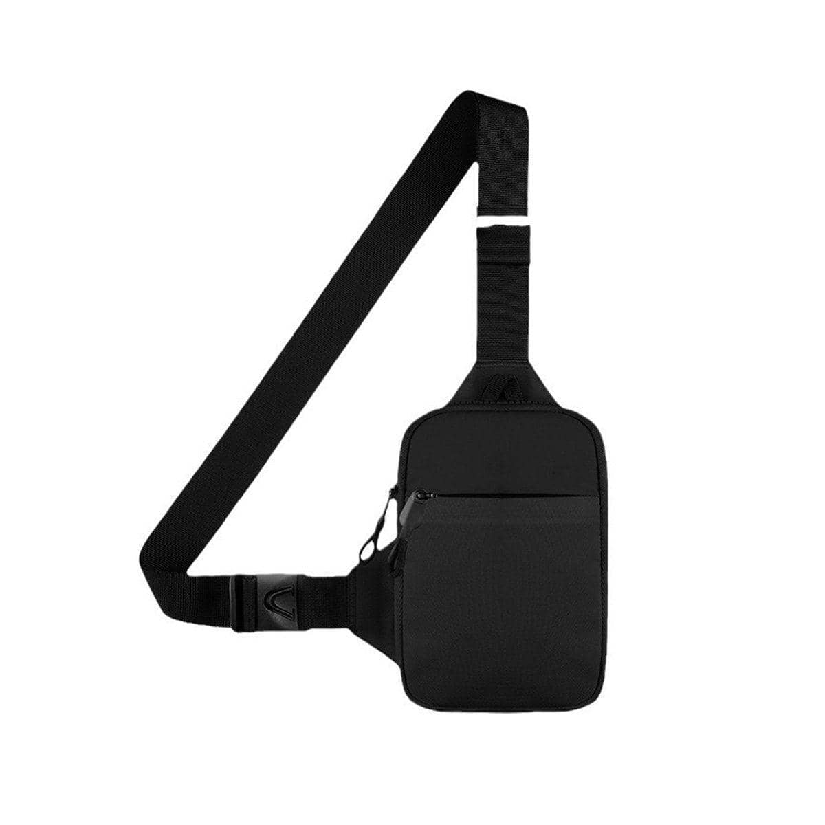 Waterproof Nylon Mini Chest Bag for Sports and Travel - Black