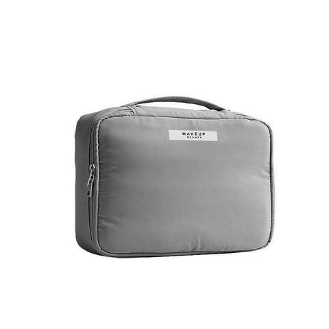 Waterproof Nylon Travel Cosmetic Bag, Large 23 x 8 x 16.8 cm - Grey