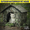 Waterproof Outdoor Cat and Small Dog House, Camouflage - Medium (40 x 35 x 40 cm) - view 2