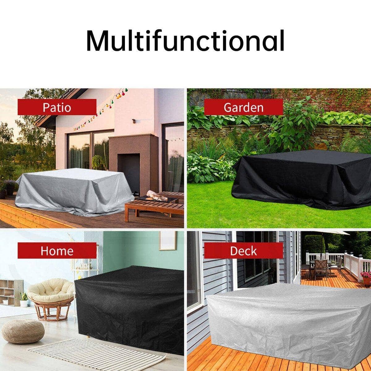 Waterproof Outdoor Garden Furniture Cover - Silver, 170 x 94 x 70 cm - view 5