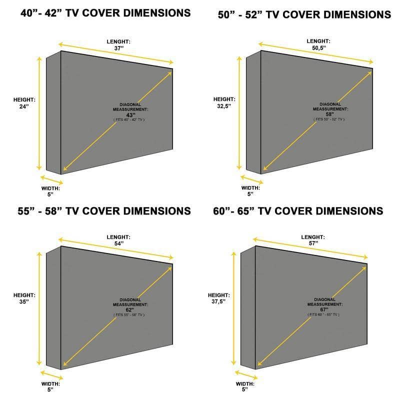 Waterproof Outdoor TV Cover, Dustproof Patio Flat Screen Protector - 60-65 Inch (152-165 cm) - view 4