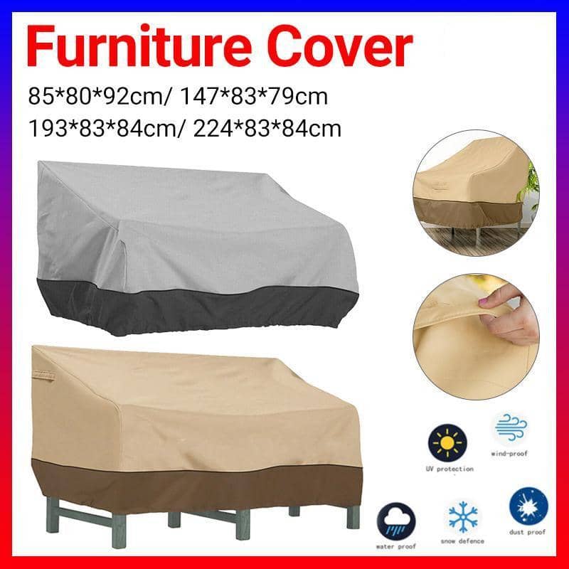Waterproof Patio Furniture Cover, Oxford Cloth - Beige and Brown, 85 x 80 x 91.5cm - view 2