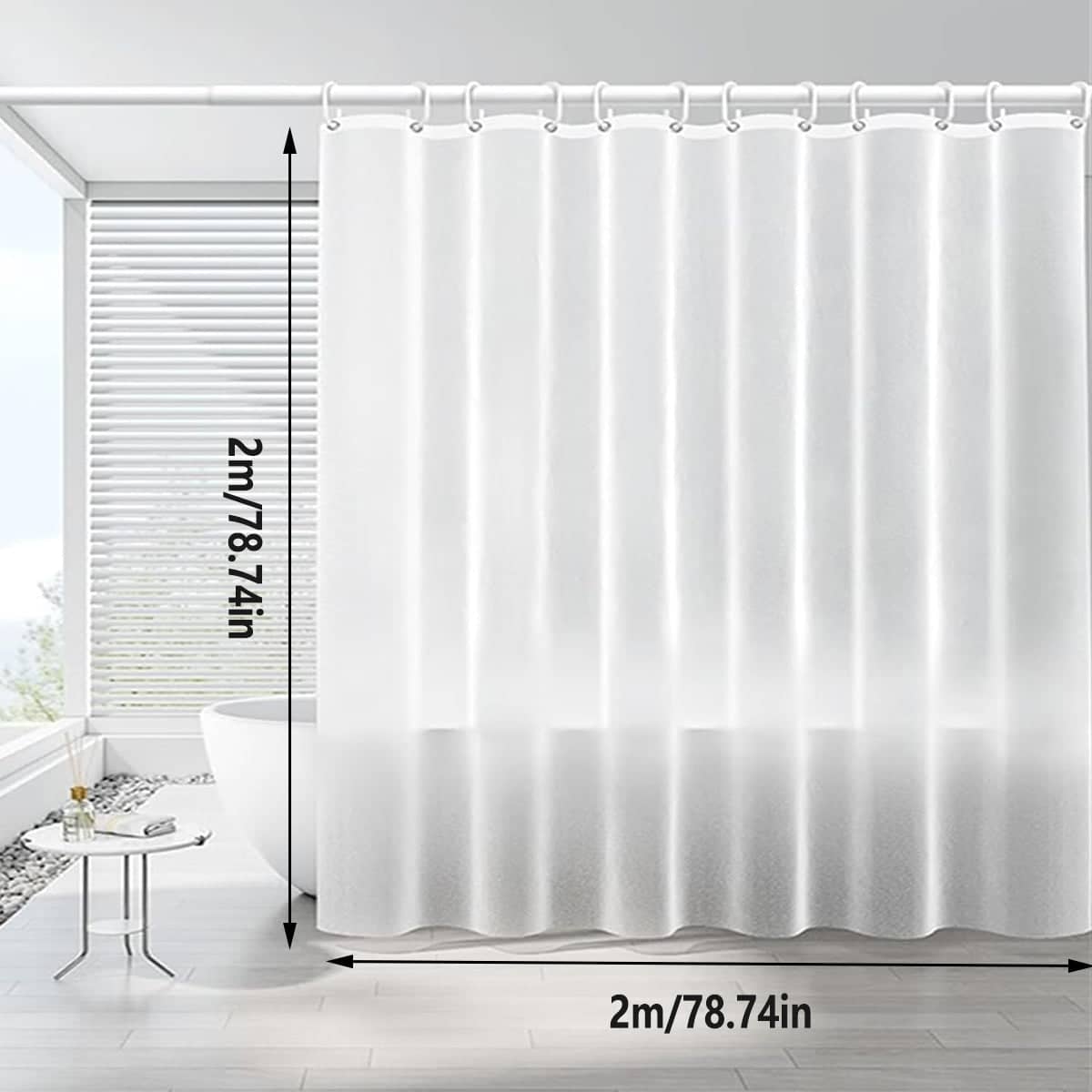 Waterproof PEVA Shower Curtain 200 x 200 cm Quick Drying Bathroom Partition - view 3
