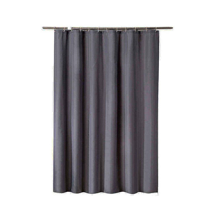 Waterproof Polyester Shower Curtain with 12 Hooks, 180 x 200 cm - Grey