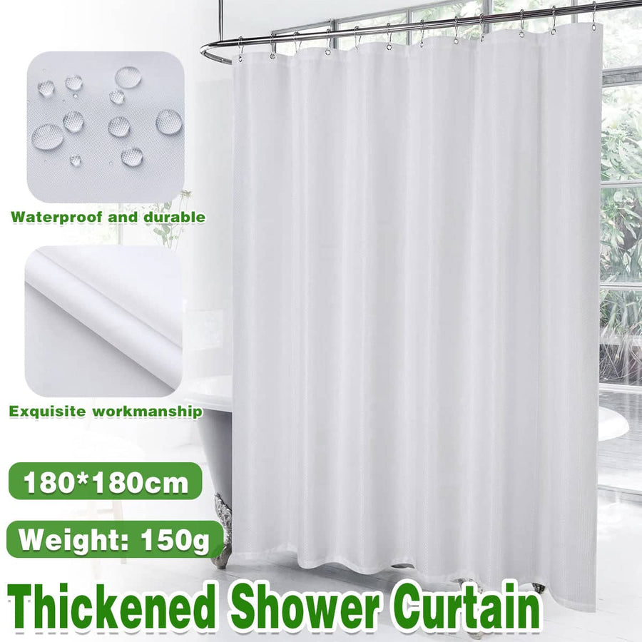 Waterproof Polyester Shower Curtain Liner, White, 180 x 180 cm