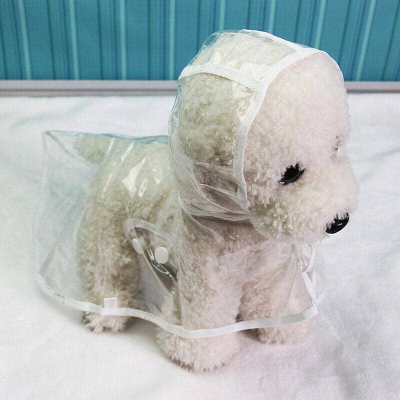 Waterproof Puppy Dog Raincoat - Size L (Length 32 cm), White - view 5