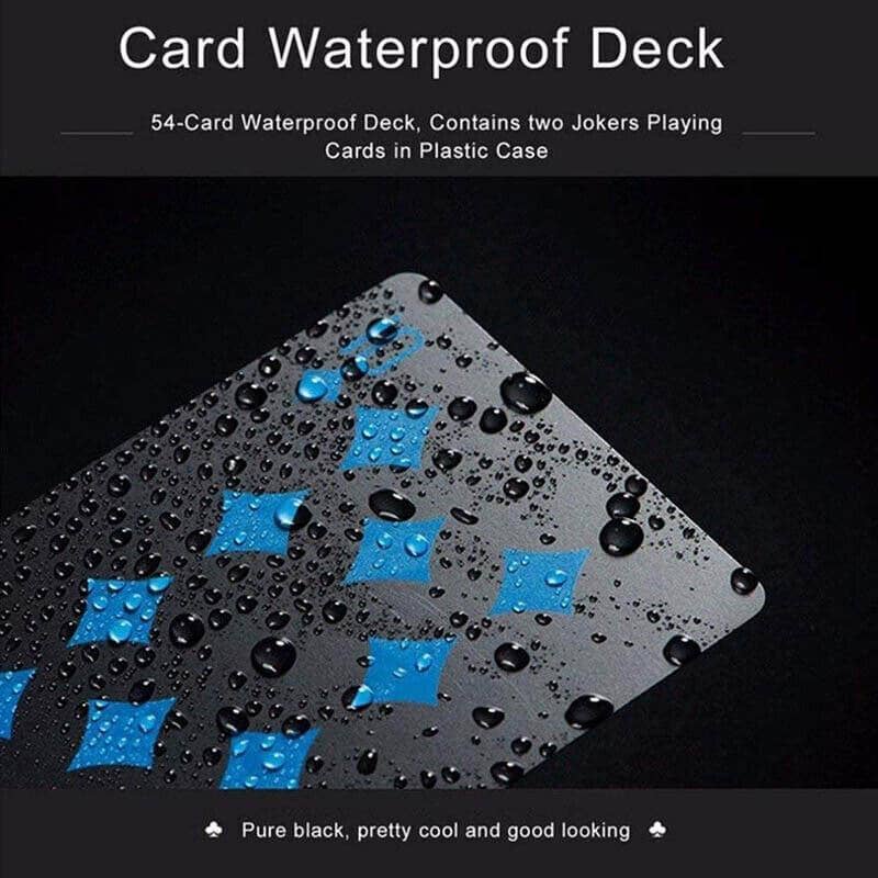 Waterproof PVC Plastic Playing Cards, 54 Card Poker Deck - Black and Blue - view 5