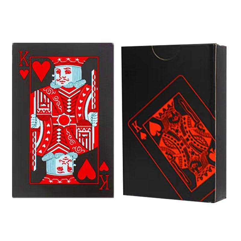 Waterproof PVC Plastic Playing Cards, 54 Card Poker Deck - Black and Red
