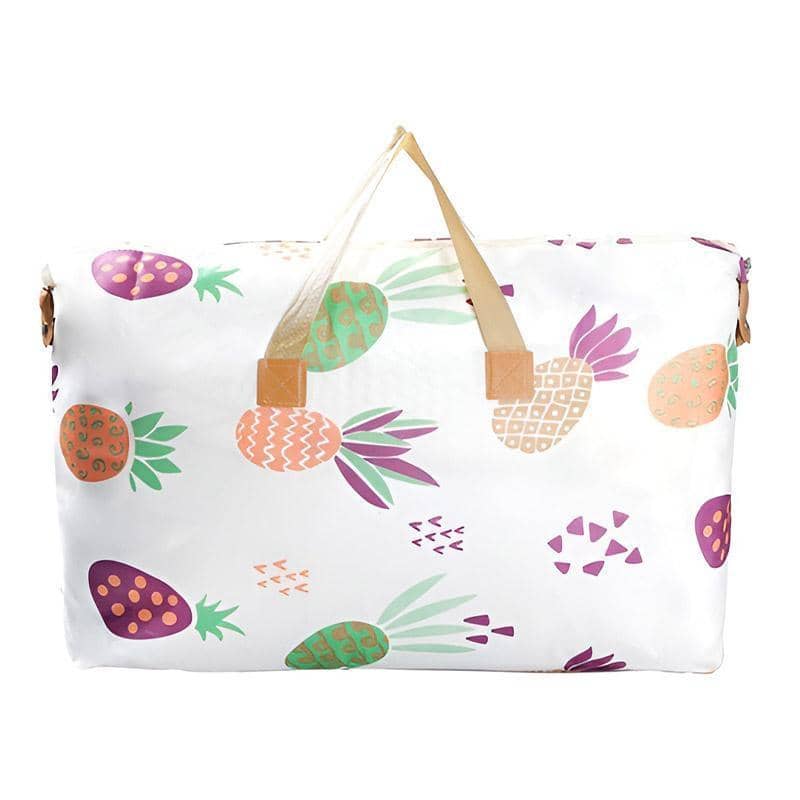 Waterproof Quilt Storage Bag - Pineapple Print, 74 x 22 x 52 cm