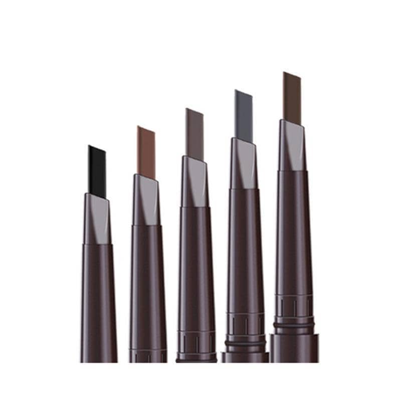 Waterproof Retractable Eyebrow Pencil with Slant Tip and Brush - Black - view 3