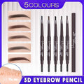 Waterproof Retractable Eyebrow Pencil with Slant Tip and Brush - Light Brown - view 2