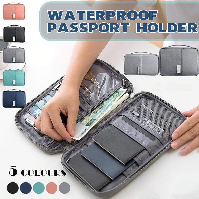 Waterproof RFID Passport Holder Travel Wallet - Grey - view 2