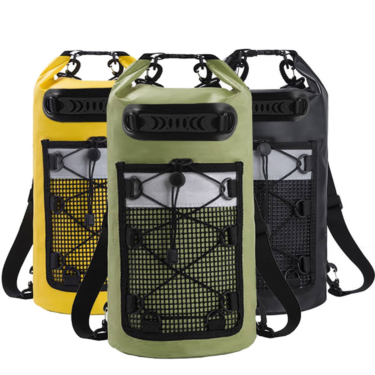 Waterproof Roll Top Dry Bag Backpack, 10L - Olive Green - view 3