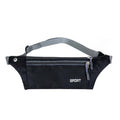 Waterproof Running Belt Bum Bag with Zip Pouch, 33 x 21 x 10cm - Black