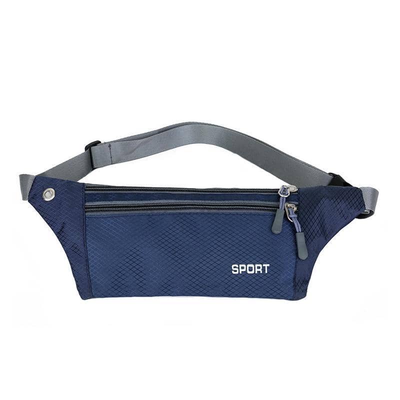 Waterproof Running Belt Bum Bag with Zip Pouch, 33 x 21 x 10cm - Navy