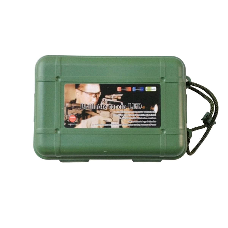 Waterproof Shockproof Airtight Outdoor Survival Storage Case - 17.5 cm, Army Green