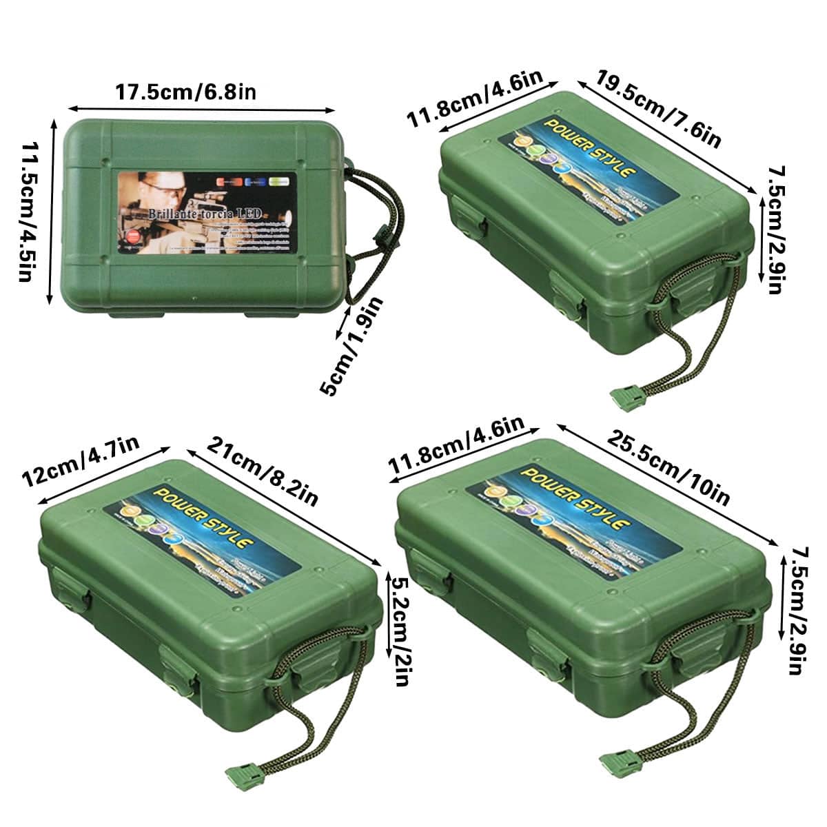 Waterproof Shockproof Airtight Outdoor Survival Storage Case - 25.5 cm, Army Green - view 4