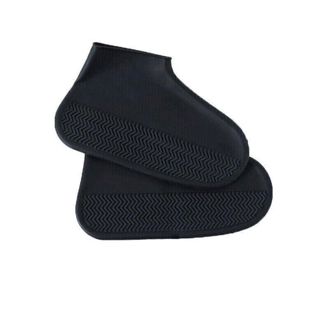 Waterproof Silicone Shoe Covers, Non-Slip - Black, Size M (Shoe Size 34-37)