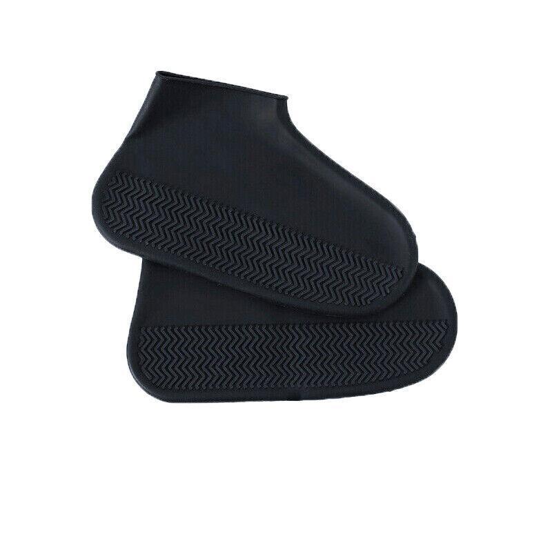 Waterproof Silicone Shoe Covers Non-Slip Rain Overshoes - Black