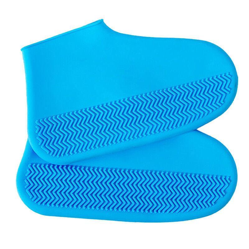 Waterproof Silicone Shoe Covers Non-Slip Rain Overshoes - Blue
