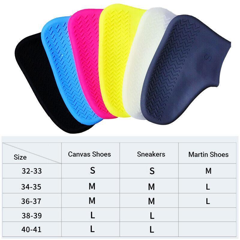 Waterproof Silicone Shoe Covers Non-Slip Rain Overshoes - Blue - view 4