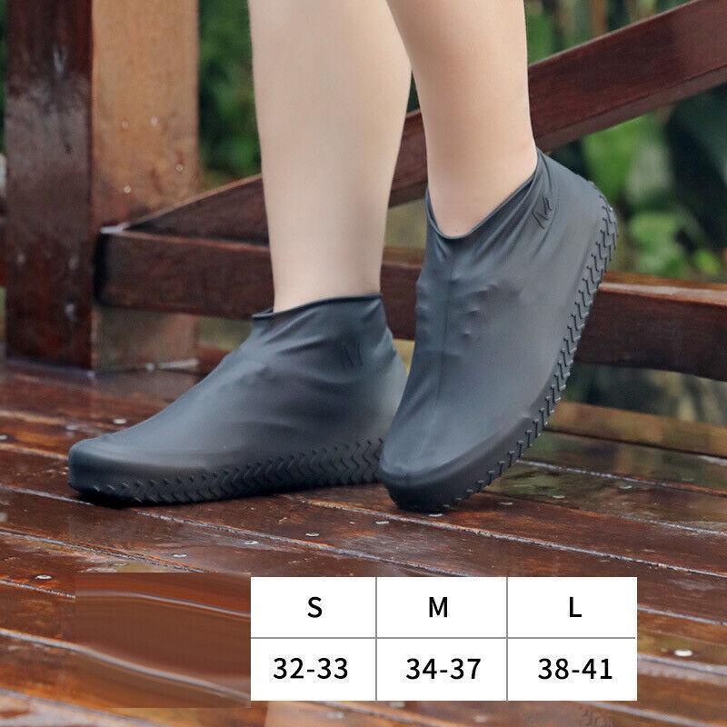 Waterproof Silicone Shoe Covers Non-Slip Rain Overshoes - Yellow - view 14