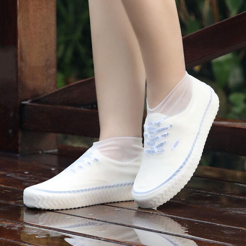 Waterproof Silicone Shoe Covers Non-Slip Rain Overshoes - Yellow - view 6