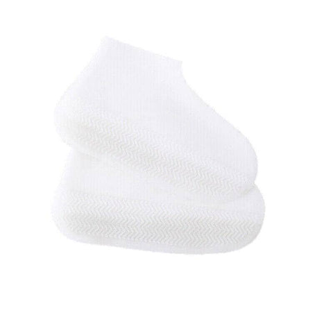 Waterproof Silicone Shoe Covers, Non-Slip - White
