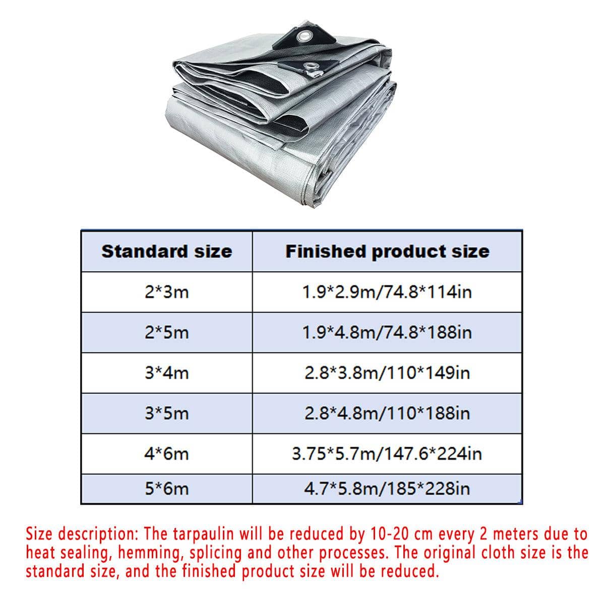 Waterproof Tarpaulin Outdoor Sunshade Cover for Garden - 3 x 4 m (2.8 x 3.8 m) - view 3