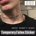 Waterproof Temporary Tattoo Sticker - Devil Doesn't Sleep Lettering