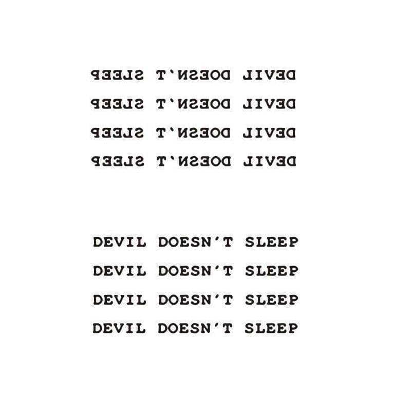 Waterproof Temporary Tattoo Sticker - Devil Doesn't Sleep Lettering - view 2