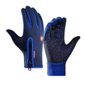 Waterproof Touchscreen Cycling Gloves Full Finger - Blue, Small (Palm Width 9 cm, Length 22.5 cm)