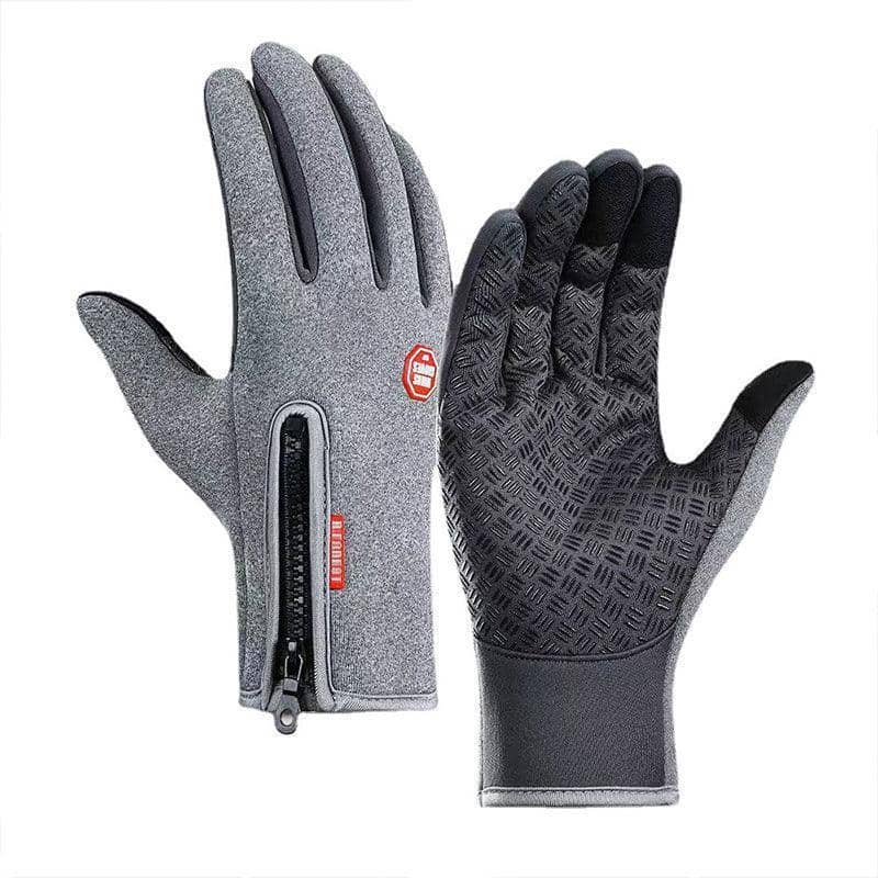 Waterproof Touchscreen Cycling Gloves Full Finger - Grey, Small (Palm Width 9 cm, Length 22.5 cm)