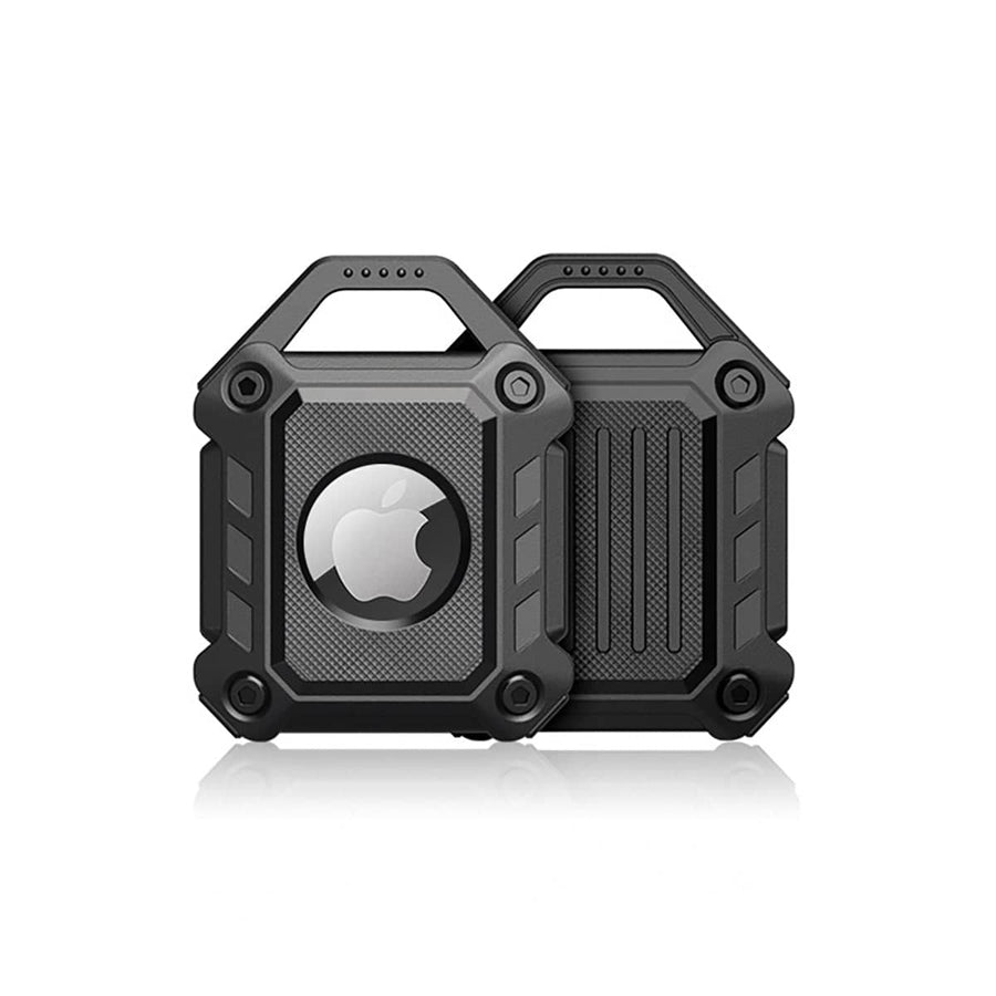 Waterproof TPU Protective Case for AirTag with Key Ring - Black