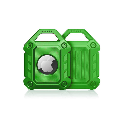 Waterproof TPU Protective Case for AirTag with Key Ring - Green