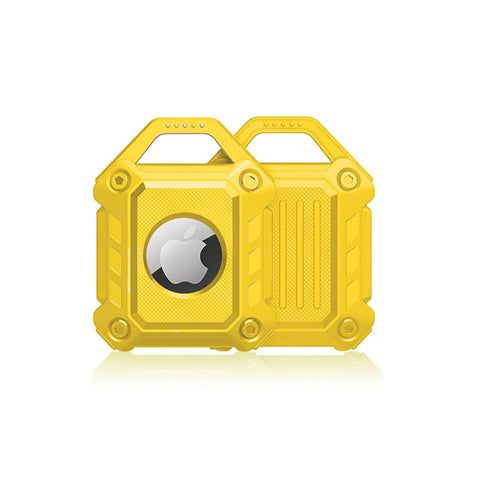 Waterproof TPU Protective Case for AirTag with Key Ring - Yellow