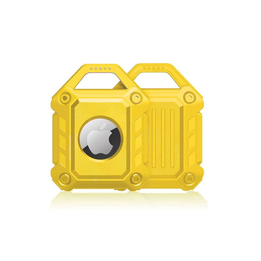Waterproof TPU Protective Case for AirTag with Key Ring - Yellow