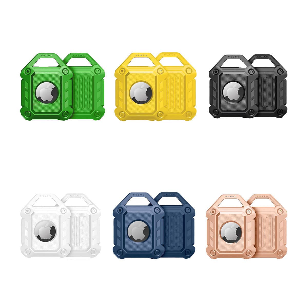 Waterproof TPU Protective Case for AirTag with Key Ring - Yellow - view 3